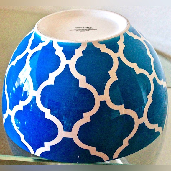 COVENTRY ARABESQUE BLUE NESTLING BOWL 10 IN BLUE WHITE NEW - Picture 3 of 4